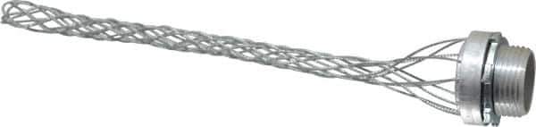 Hubbell Wiring Device-Kellems - 13.7 to 18.5mm Capacity, Dust-tight, Straight Strain Relief Cord Grip - 3/4 NPT Thread, 6-1/2" Long, Aluminum - Industrial Tool & Supply