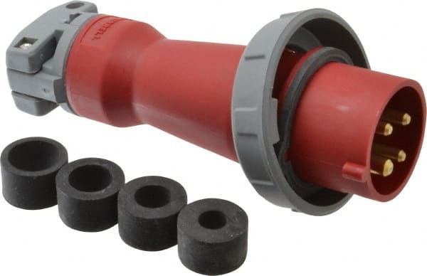 Hubbell Wiring Device-Kellems - Pin & Sleeve Plugs & Connectors; Connector Type: Plug ; Pin Configuration: 4 ; Number of Poles: 3 ; Amperage: 20 ; Voltage: 480 VAC ; Maximum Cord Grip Diameter (mm): 21.10 - Exact Industrial Supply