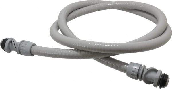 Hubbell Wiring Device-Kellems - 1/2" Trade Size, 6' Long, Flexible Liquidtight Conduit - PVC, 21.8mm ID, Gray - Industrial Tool & Supply