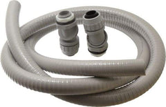 Hubbell Wiring Device-Kellems - 3/4" Trade Size, 6' Long, Flexible Liquidtight Conduit - PVC, 27.8mm ID, Gray - Industrial Tool & Supply