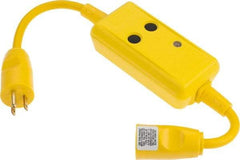 Hubbell Wiring Device-Kellems - 1 Outlet, 125 Volt, 15 Amp Rating, 4 to 6mA Max Surge, Floor, Industrial GFCI - 1-1/2 Ft. Long Cord, 5-15R NEMA Configuration, Plastic Housing - Industrial Tool & Supply