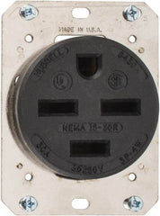 Hubbell Wiring Device-Kellems - 250 VAC, 30 Amp, 15-30R NEMA Configuration, Brown, Industrial Grade, Self Grounding Single Receptacle - 3 Phase, 3 Poles, 4 Wire, Flush Mount - Industrial Tool & Supply