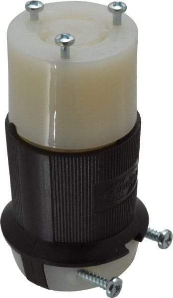 Hubbell Wiring Device-Kellems - 125 VAC, 20 Amp, L5-20R Configuration, Industrial Grade, Self Grounding Connector - 1 Phase, 2 Poles, IP20, 0.36 to 0.93 Inch Cord Diameter - Industrial Tool & Supply