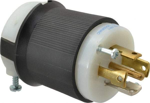 Hubbell Wiring Device-Kellems - 120/208 VAC, 30 Amp, L21-30P Configuration, Industrial Grade, Self Grounding Plug - 3 Phase, 4 Poles, IP20, 0.35 to 1.15 Inch Cord Diameter - Industrial Tool & Supply