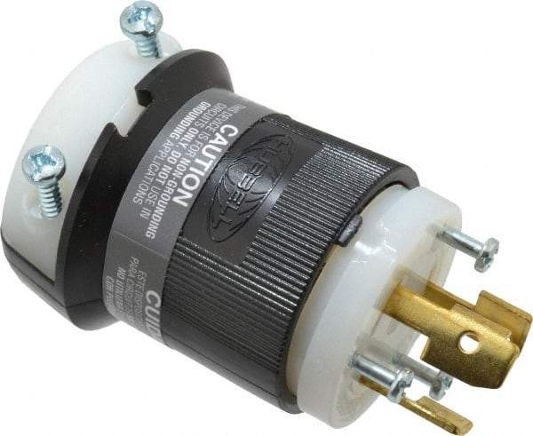 Hubbell Wiring Device-Kellems - 125/250 VAC, 30 Amp, NonNEMA Configuration, Industrial Grade, Ungrounded Plug - 1 Phase, 3 Poles, IP20, 0.36 to 0.93 Inch Cord Diameter - Industrial Tool & Supply