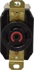 Hubbell Wiring Device-Kellems - 277/480 VAC, 30 Amp, L22-30R NEMA, Self Grounding Receptacle - 4 Poles, 5 Wire, Female End, Black - Industrial Tool & Supply