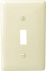 Hubbell Wiring Device-Kellems - 1 Gang, 4-1/2 Inch Long x 2.78 Inch Wide, Standard Switch Plate - Toggle Switch, Ivory, Nylon - Industrial Tool & Supply