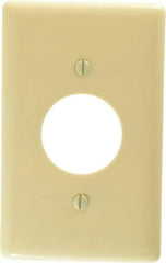 Hubbell Wiring Device-Kellems - 1 Gang, 4-1/2 Inch Long x 2.78 Inch Wide, Standard Outlet Wall Plate - Single Outlet, Ivory, Nylon - Industrial Tool & Supply