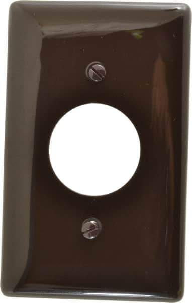 Hubbell Wiring Device-Kellems - 1 Gang, 4-1/2 Inch Long x 2.78 Inch Wide, Standard Outlet Wall Plate - Single Outlet, Brown, Nylon - Industrial Tool & Supply