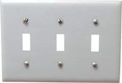 Hubbell Wiring Device-Kellems - 3 Gang, Switch Plate - Toggle Switch, Metallic, Stainless Steel - Industrial Tool & Supply