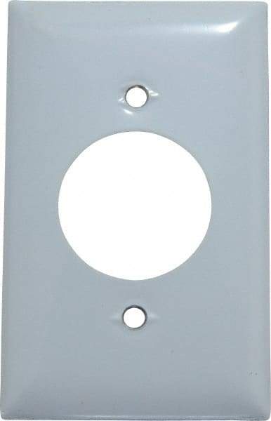 Hubbell Wiring Device-Kellems - 1 Gang, 4-1/2 Inch Long x 2.78 Inch Wide, Standard Outlet Wall Plate - Single Outlet, Metallic, Stainless Steel - Industrial Tool & Supply