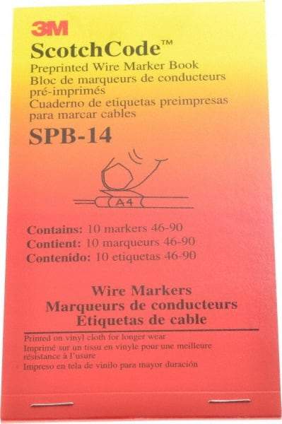 3M - 450 Label, 1.37 Inch Long x 0.22 Inch Wide x 1/4mm Thick, Numeric Vinyl Film Book - Black Legend, White Background, 39.2 to 100.4°F, Self Adhesive - Industrial Tool & Supply