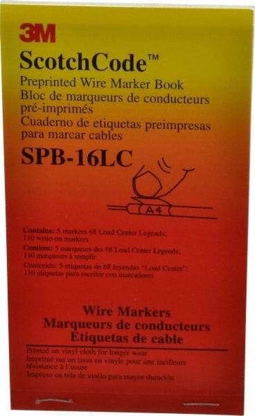 3M - 450 Label, 1.37 Inch Long x 0.22 Inch Wide x 1/4mm Thick, Alphanumeric, Electrical Vinyl Film Book - Black Legend, White Background, 39.2 to 100.4°F, Self Adhesive - Industrial Tool & Supply