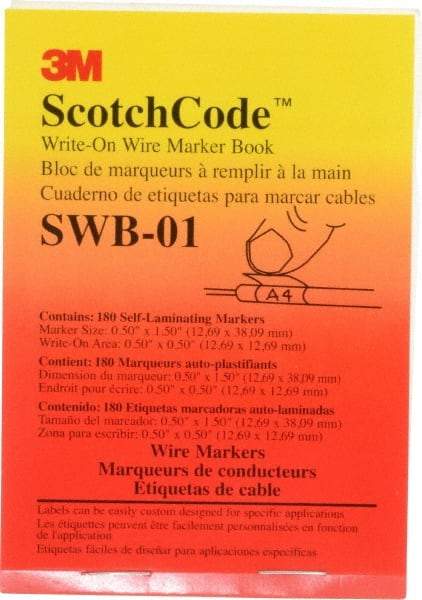 3M - 180 Label, 1/2 Inch Long x 1-1/2 Inch Wide, Write On Book - White Background, Self Laminated - Industrial Tool & Supply
