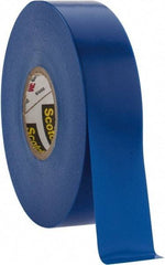 3M - 3/4" x 66', Blue Vinyl Electrical Tape - Series 35, 7 mil Thick, 1,250 V/mil Dielectric Strength, 17 Lb./Inch Tensile Strength - Industrial Tool & Supply