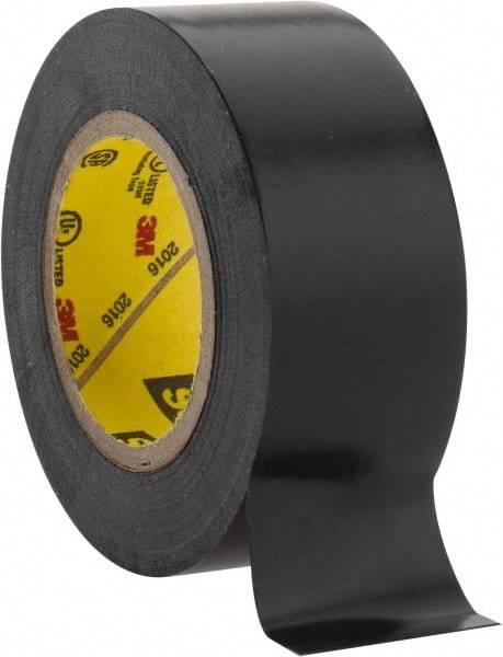 3M - 3/4" x 20', Black Vinyl Electrical Tape - Series 33+, 7 mil Thick, 1,150 V/mil Dielectric Strength, 15 Lb./Inch Tensile Strength - Industrial Tool & Supply