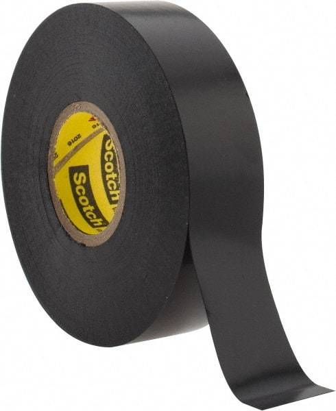 3M - 3/4" x 110', Black Vinyl Electrical Tape - Series 33, 7 mil Thick, Over 1000 V/mil Dielectric Strength, 17 Lb./Inch Tensile Strength - Industrial Tool & Supply