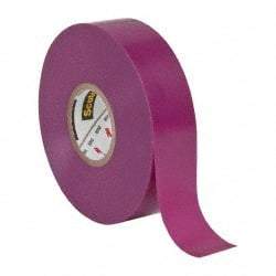 3M - 3/4" x 66', Purple Vinyl Electrical Tape - Series 35, 7 mil Thick, 1,250 V/mil Dielectric Strength, 17 Lb./Inch Tensile Strength - Industrial Tool & Supply