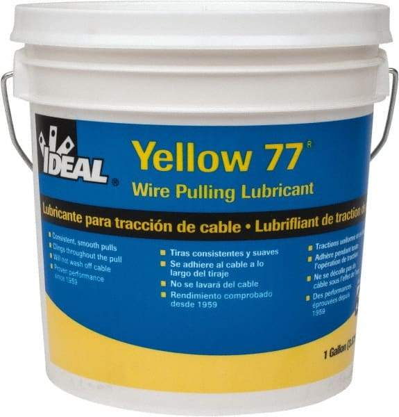 Ideal - 1 Gallon Pail, Yellow Wire Pulling Lubricant Wax - 40 to 120°F, RoHS Compliant, UL Listed - Industrial Tool & Supply