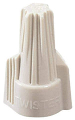 Ideal - 3, 22 to 3, 10 AWG, 600 Volt, Flame Retardant, Wing Twist on Wire Connector - Tan, 221°F - Industrial Tool & Supply