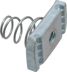 Thomas & Betts - Steel Short Spring Strut Nut - 1/4" Bolt, Used with Thomas & Betts Channel Type B Only - Industrial Tool & Supply