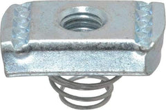 Thomas & Betts - Steel Short Spring Strut Nut - 3/8" Bolt, Used with Thomas & Betts Channel Type B Only - Industrial Tool & Supply