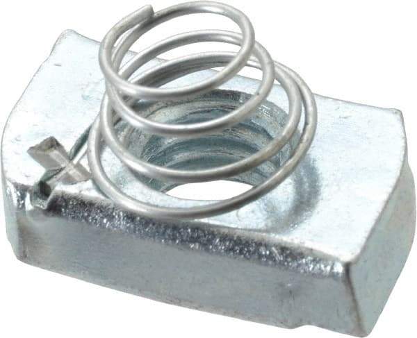 Thomas & Betts - Steel Short Spring Strut Nut - 1/2" Bolt, Used with Thomas & Betts Channel Type B Only - Industrial Tool & Supply