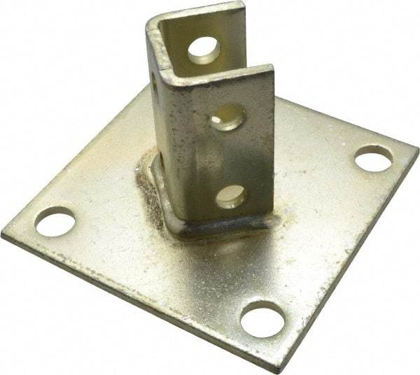 Thomas & Betts - Zinc Dichromate Steel Strut Post Base Fitting - Used with Joining Metal Framing Channel & Strut - Industrial Tool & Supply
