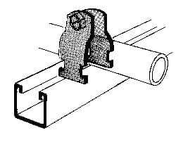 Thomas & Betts - 1-7/8" Pipe, 12 Gauge" Pipe or Tube Clamp - Gold Galvanized, 1,000 Lb Capacity - Industrial Tool & Supply