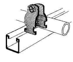 Thomas & Betts - 1-7/8" Pipe, 12 Gauge" Pipe or Tube Clamp - Gold Galvanized, 1,000 Lb Capacity - Industrial Tool & Supply