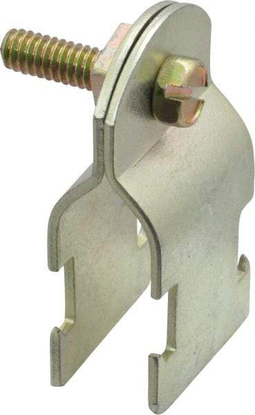 Thomas & Betts - 1/2" Pipe, 14 Gauge" Pipe or Conduit Clamp - Gold Galvanized, Rigid & IMC Conduit - Industrial Tool & Supply
