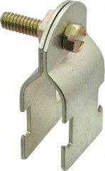 Thomas & Betts - 1/2" Pipe, 14 Gauge" Pipe or Conduit Clamp - Gold Galvanized, Rigid & IMC Conduit - Industrial Tool & Supply