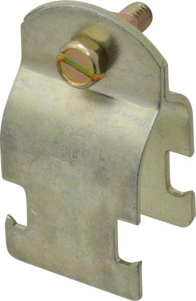 Thomas & Betts - 3/4" Pipe, 14 Gauge" Pipe or Conduit Clamp - Gold Galvanized, Rigid & IMC Conduit - Industrial Tool & Supply