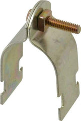 Thomas & Betts - 1-1/4" Pipe, 14 Gauge" Pipe or Conduit Clamp - Gold Galvanized, Rigid & IMC Conduit - Industrial Tool & Supply