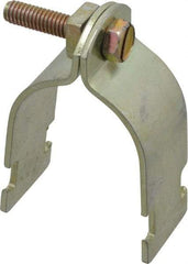 Thomas & Betts - 1-1/2" Pipe, 12 Gauge" Pipe or Conduit Clamp - Gold Galvanized, Rigid & IMC Conduit - Industrial Tool & Supply