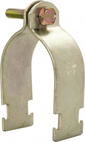 Thomas & Betts - 2" Pipe, 12 Gauge" Pipe or Conduit Clamp - Gold Galvanized, Rigid & IMC Conduit - Industrial Tool & Supply