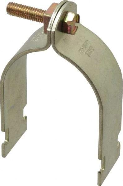Thomas & Betts - 2-1/2" Pipe, 12 Gauge" Pipe or Conduit Clamp - Gold Galvanized, Rigid & IMC Conduit - Industrial Tool & Supply