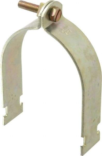 Thomas & Betts - 3-1/2" Pipe, 1/8 Gauge" Pipe or Conduit Clamp - Gold Galvanized, Rigid & IMC Conduit - Industrial Tool & Supply