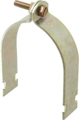 Thomas & Betts - 3-1/2" Pipe, 1/8 Gauge" Pipe or Conduit Clamp - Gold Galvanized, Rigid & IMC Conduit - Industrial Tool & Supply
