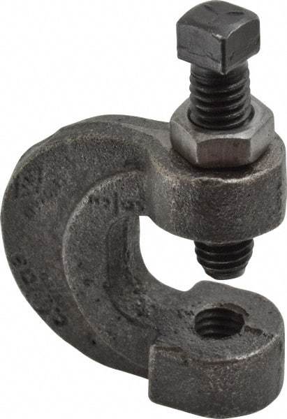 Thomas & Betts - 3/4" Max Flange Thickness, 3/8" Rod L-Clamp with Locknut - 850 Lb Capacity, Steel - Industrial Tool & Supply