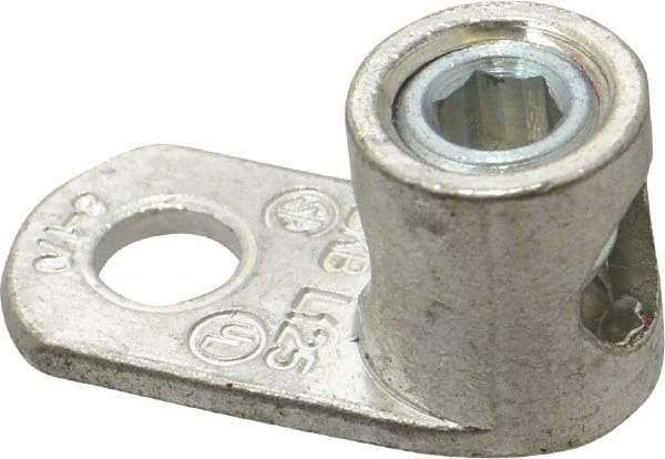 Thomas & Betts - 8-1/0 AWG Noninsulated Lug Connection D Shaped Ring Terminal - 3/8" Stud, 1-1/2" OAL x 47/64" Wide, Tin Plated Copper Contact - Industrial Tool & Supply