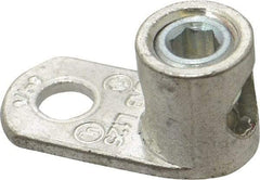 Thomas & Betts - 8-1/0 AWG Noninsulated Lug Connection D Shaped Ring Terminal - 3/8" Stud, 1-1/2" OAL x 47/64" Wide, Tin Plated Copper Contact - Industrial Tool & Supply