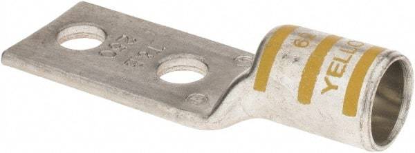 Thomas & Betts - 250 kcmil Wire Noninsulated Crimp Connection Rectangle Ring Terminal - 3/8" Stud, 3.28" OAL x 1.13" Wide, Tin Plated Copper Contact - Industrial Tool & Supply