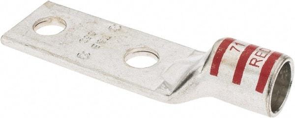 Thomas & Betts - 350 kcmil Wire Noninsulated Crimp Connection Rectangle Ring Terminal - 1/2" Stud, 4.6" OAL x 1.36" Wide, Tin Plated Copper Contact - Industrial Tool & Supply