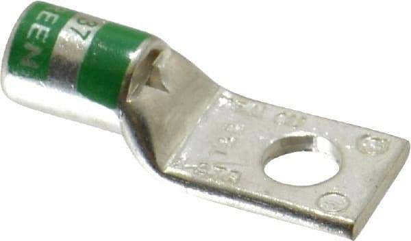 Thomas & Betts - 1 AWG Noninsulated Compression Connection Square Ring Terminal - 5/16" Stud, 1.73" OAL x 0.68" Wide, Tin Plated Copper Contact - Industrial Tool & Supply