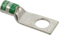 Thomas & Betts - 1 AWG Noninsulated Compression Connection Square Ring Terminal - 1/2" Stud, 2.1" OAL x 0.76" Wide, Tin Plated Copper Contact - Industrial Tool & Supply