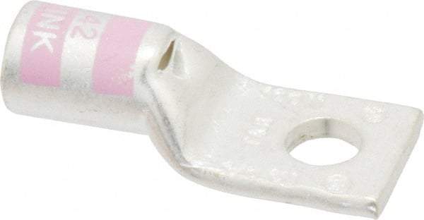 Thomas & Betts - 1/0 AWG Noninsulated Compression Connection Square Ring Terminal - 5/16" Stud, 1.83" OAL x 3/4" Wide, Tin Plated Copper Contact - Industrial Tool & Supply