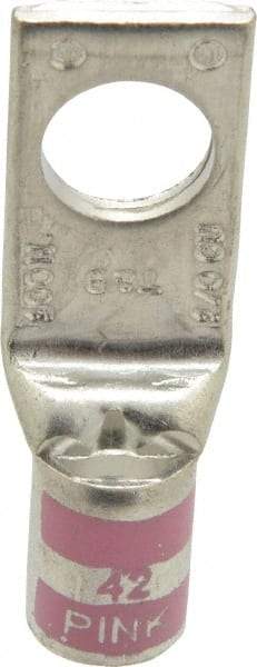 Thomas & Betts - 1/0 AWG Noninsulated Compression Connection Square Ring Terminal - 1/2" Stud, 2.2" OAL x 3/4" Wide, Tin Plated Copper Contact - Industrial Tool & Supply