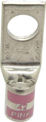Thomas & Betts - 1/0 AWG Noninsulated Compression Connection Square Ring Terminal - 1/2" Stud, 2.2" OAL x 3/4" Wide, Tin Plated Copper Contact - Industrial Tool & Supply