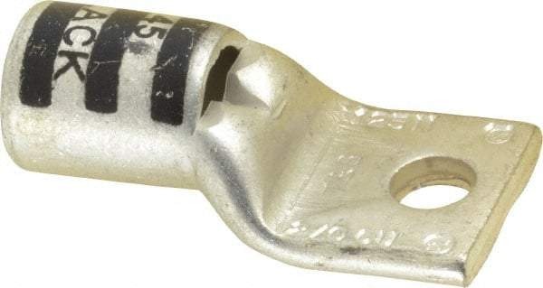 Thomas & Betts - 2/0 AWG Noninsulated Compression Connection Square Ring Terminal - 1/4" Stud, 1.65" OAL x 0.83" Wide, Tin Plated Copper Contact - Industrial Tool & Supply